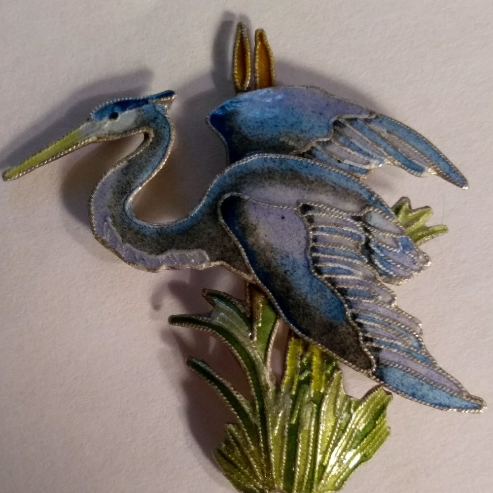 SOLD..Vtg. Zarah Sterling silver enamel